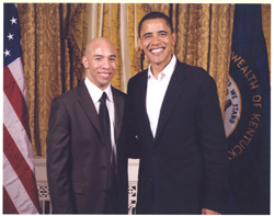 Bryce Hudson and Barak Obama