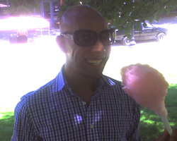 Bryce Hudson eating cotton Candy
