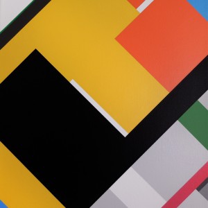 An abstract geometric painting by artist Bryce Hudson